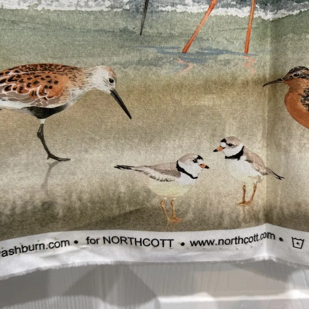 Shore Things Sea Birds Shells Lynnea Washburn Cotton Quilting Fabric Panel